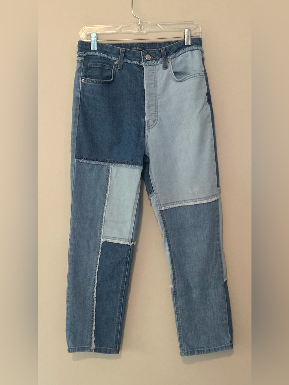 Patchwork Blue Women’s Jeans - Two-Tone Denim